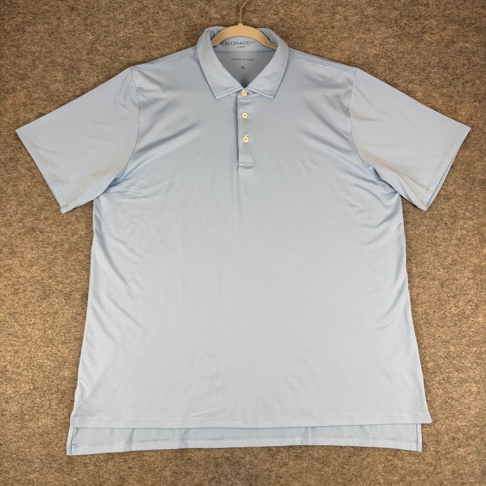 B. Draddy Jimmy Solid Performance Sport Polo Blue Mens XL
